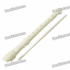 ABS Recorder Instrument Toy w/ Cleaning Stick - White