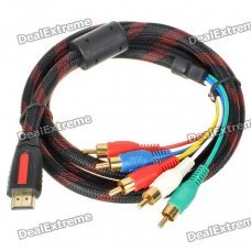 HDMI Male to 5 RCA RGB Audio Video AV Component Cable (1.5M-Length) HDMI Male to 5 RCA RGB Audio Video AV Component Cable (1.5M-Length)
