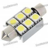 36mm 2.5W 6-SMD LED 250-Lumen 7000K White Dome Light (DC 12V)