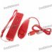 Remote with Silicone Sleeve + Nunchuck Controller Set for Wii - Red (Nude Packed / 2 x AA)