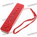 Remote with Silicone Sleeve + Nunchuck Controller Set for Wii - Red (Nude Packed / 2 x AA)