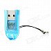 MicroSD TransFlash USB Card Reader with Cover (Blue) MicroSD TransFlash USB Card Reader with Cover (Blue)