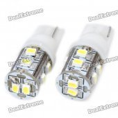 T10 0.8W 55LM 10x3020 SMD LED Car White Light Bulbs (Pair)