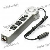 200W Car 12V to 110V Power Inverter w/ USB Power Port - Black