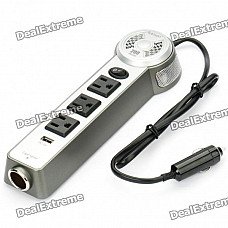 200W Car 12V to 110V Power Inverter w/ USB Power Port - Black 200W Car 12V to 110V Power Inverter w/ USB Power Port - Black