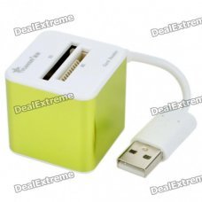 Stylish USB 2.0 XD/SD/MS/M2/TF SDHC Card Reader - White + Green (Max. 32 GB) Stylish USB 2.0 XD/SD/MS/M2/TF SDHC Card Reader - White + Green (Max. 32 GB)