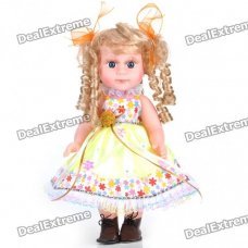 Cute Doll with Skirt & Curly Hair (Simulation Skin)