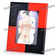 Stylish Melamine Ceramic Photo Frame - Red + Black (128 x 89mm)