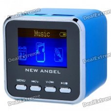 1.4" LCD Mini USB Rechargeable MP3 Player Speaker w/ Alarm Clock/TF/USB/Line In/3.5mm Jack - Blue 1.4" LCD Mini USB Rechargeable MP3 Player Speaker w/ Alarm Clock/TF/USB/Line In/3.5mm Jack - Blue