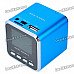 1.4" LCD Mini USB Rechargeable MP3 Player Speaker w/ Alarm Clock/TF/USB/Line In/3.5mm Jack - Blue 1.4" LCD Mini USB Rechargeable MP3 Player Speaker w/ Alarm Clock/TF/USB/Line In/3.5mm Jack - Blue