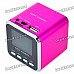 1.4" LCD Mini USB Rechargeable MP3 Player Speaker w/ Alarm Clock/TF/USB/Line In/3.5mm - Deep Pink 1.4" LCD Mini USB Rechargeable MP3 Player Speaker w/ Alarm Clock/TF/USB/Line In/3.5mm - Deep Pink