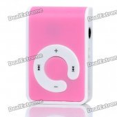 USB Rechargeable Screen-Free MP3 Player with TF Slot/3.5mm Audio Jack/Clip - Pink
