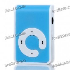 USB Rechargeable Screen-Free MP3 Player with TF Slot/3.5mm Audio Jack/Clip - Blue USB Rechargeable Screen-Free MP3 Player with TF Slot/3.5mm Audio Jack/Clip - Blue