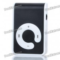 USB Rechargeable Screen-Free MP3 Player with TF Slot/3.5mm Audio Jack/Clip - Black USB Rechargeable Screen-Free MP3 Player with TF Slot/3.5mm Audio Jack/Clip - Black