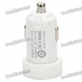Universal 1000mA USB Car Charger Adapter for Digital Devices - White (12~24V)