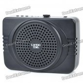 Compact Rechargeable Voice Amplifier with FM/USB/SD - Black