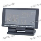 4.6" LCD Car Cigarette Lighter Powered Digital Clock + Voltage + Thermometer + Hygrometer