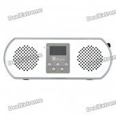 1.0" LED USB Rechargeable MP3 Player Speakers w/ FM/AUX/USB/SD Slot - White