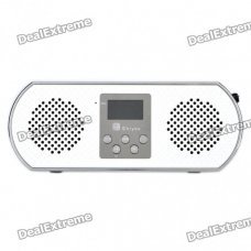 1.0" LED USB Rechargeable MP3 Player Speakers w/ FM/AUX/USB/SD Slot - White 1.0" LED USB Rechargeable MP3 Player Speakers w/ FM/AUX/USB/SD Slot - White