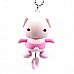 Pull String Piggy Shaking Doll Keychain (Pink)