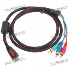 HDMI to 3 RCA Video Component Cable (1.5M-Length) HDMI to 3 RCA Video Component Cable (1.5M-Length)
