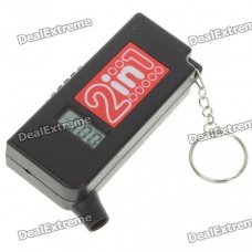 0.84" LCD 2-in-1 Digital Tire Pressure Gauge Tread Depth Measurer - Black (1 x CR2032)