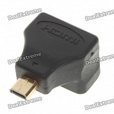 Gold Plated HDMI A-Type Female to HDMI D-Type Male Vertical Adapter/Converter
