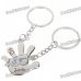 Zinc Alloy Lovers Keychains (Arrow Across the Heart & Palm / 2-Piece Set)