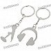 Zinc Alloy Lovers Keychains (Microphone & Headset / 2-Piece Set)