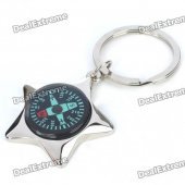 Alloy Star Shaped Compass Keychain