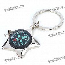 Alloy Star Shaped Compass Keychain