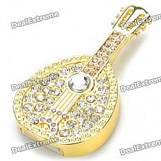 Crystal Gittern Style USB 2.0 Flash/Jump Drive - Golden (16 GB)