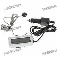 2.5" LCD Car Cigarette Lighter Powered Digital Inside and Outside Thermometer - Silver 2.5" LCD Car Cigarette Lighter Powered Digital Inside and Outside Thermometer - Silver