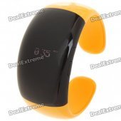 Stylish Bluetooth V2.1 Bracelet w/ Vibration Function + Digital Time - Yellow