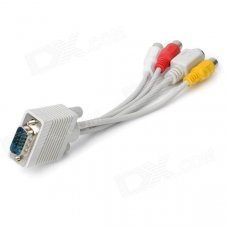 15-Pin VGA to S-video AV RCA TV Cable (19CM-Length) 15-Pin VGA to S-video AV RCA TV Cable (19CM-Length)