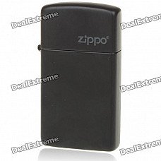 Genuine Slim Zippo Copper Fuel Fluid Lighter - Black