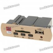 MP3 Hardware Decoder w/ Remote Controller/USB/SD Slot - Golden + Black (3.75V)