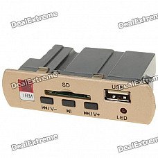 MP3 Hardware Decoder w/ Remote Controller/USB/SD Slot - Golden + Black (3.75V)