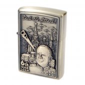 Antique Copper Metallic Oil Lighter (War Theme)