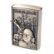 Antique Copper Metallic Oil Lighter (War Theme)