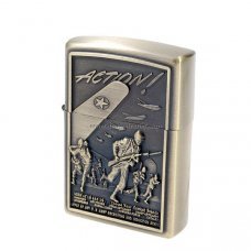 Antique Copper Metallic Oil Lighter (War Theme) Antique Copper Metallic Oil Lighter (War Theme)