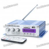 160W Hi-Fi Stereo Amplifier MP3 Player for Car/Motorcycle - Blue + Silver (SD/USB)