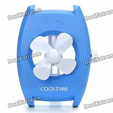 Cute Wrist Watch Style USB/3 x AAA Powered 4 Blade Cooling Fan - Color Assorted