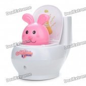 Cute Rabbit Toilet Bowl Style Money Coin Bank (2 x AAA/Random Color)
