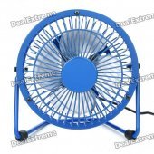 USB Powered 4-Blade Cooling Fan - Blue