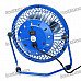 USB Powered 4-Blade Cooling Fan - Blue