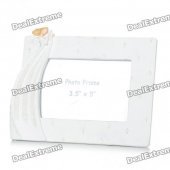Elegant Angel Style Polyresin Photo Frame - White (3.5" x 5" Picture)