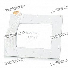 Elegant Angel Style Polyresin Photo Frame - White (3.5" x 5" Picture)