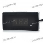 1.2" LED Cigarette Lighter Electric Voltage Meter for Auto Car Battery (DC 12/24V)