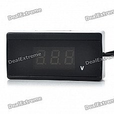 1.2" LED Cigarette Lighter Electric Voltage Meter for Auto Car Battery (DC 12/24V)